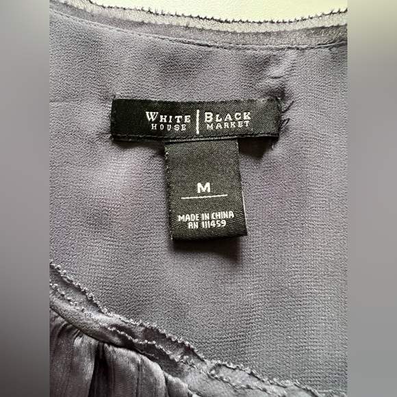 WHBM - Vintage Sleeveless Grey Flowy Shell - Picture 3 of 7